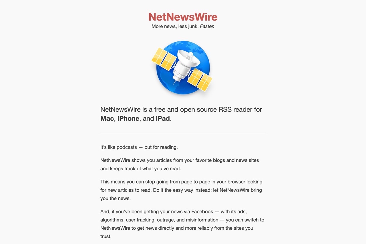 NetNewsWire is a free and open source RSS reader recommendation, Mac and iOS application download 